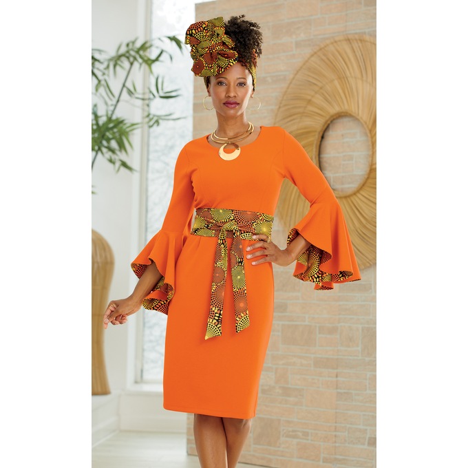 Savanna Dramatic Sleeve Dress, , large