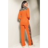 Jelani Women's Bold-Print Stretch Active Set with Zip Jacket and Pull-On Pants, , large