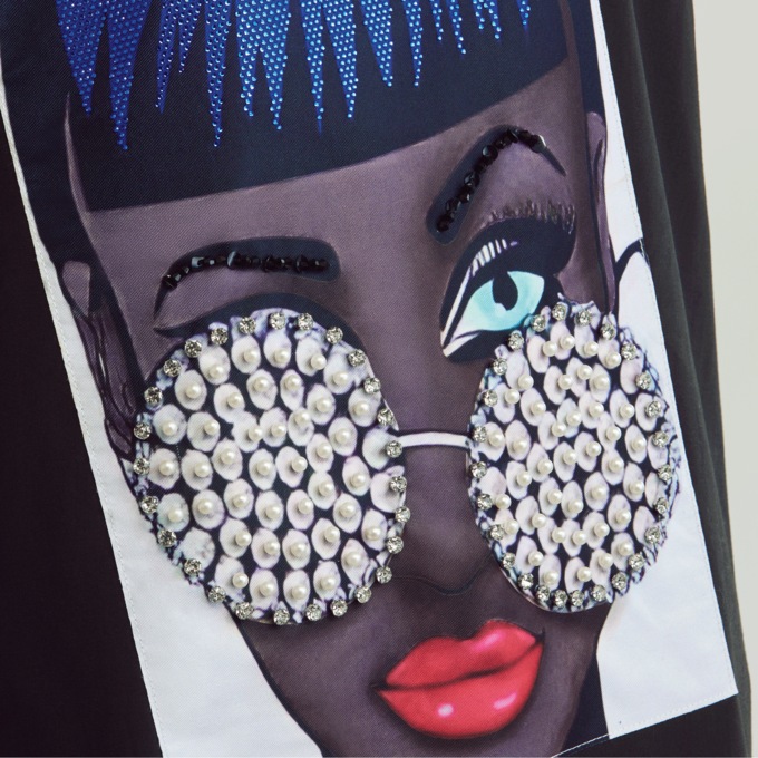 Nakisha Embellished-Graphic Dress, , large