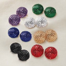 Pave Crystal Dome Earrings, , large