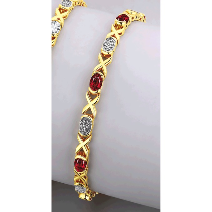 Gems/Diamond Two-Tone Bracelet, , large