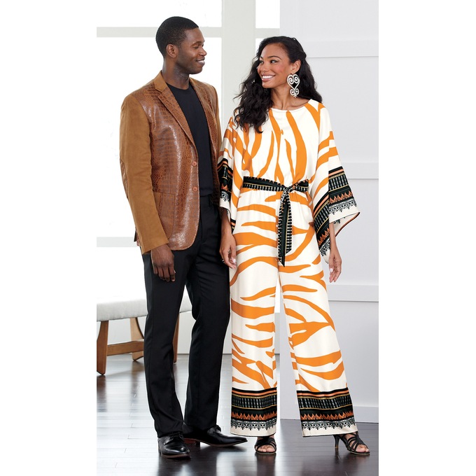 Maziah Safari Jumpsuit and Men&#39;s Croco Blazer, , large