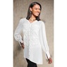 Zendaya Sheer Romantic Tunic with Faux-Pearl Buttons and Soutache Applique, , large