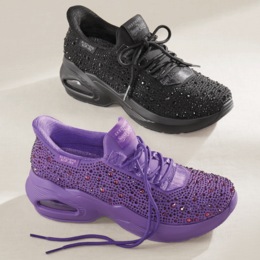 Skechers Women&#39;s Slip-Ins M-Uno Rhinestoned Air Lace-Up, , large