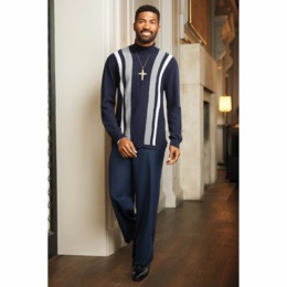 Alex Striped Turtleneck &amp; Pant Set, , large