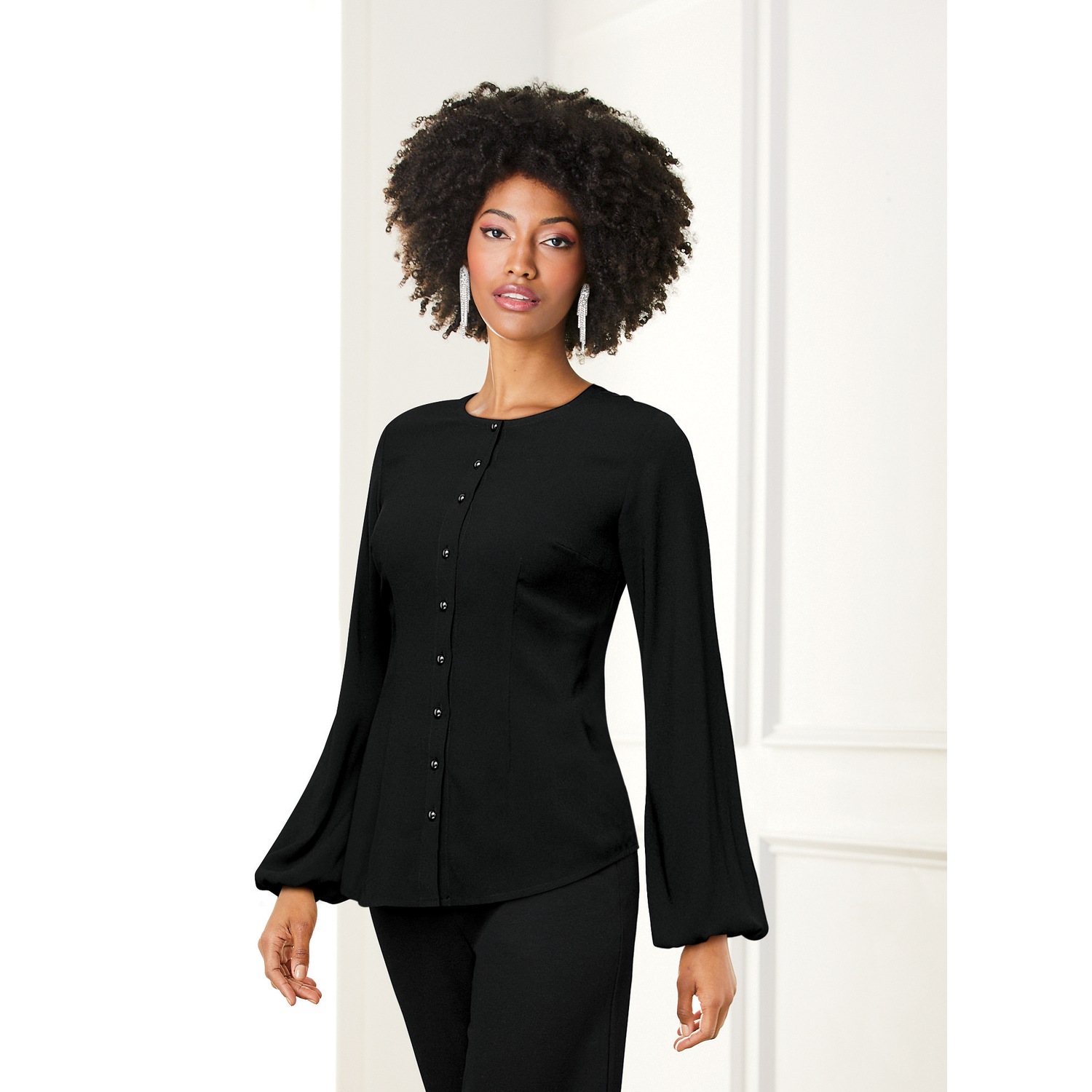 Rashida Removable RuffleCollar Blouse ASHRO