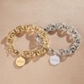 Personalized Chunky Chain-Link Bracelet, Goldtone, large