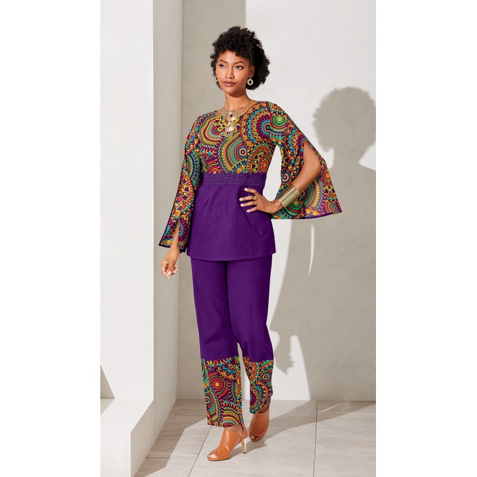Akachi Pant Set, Purple Multi, large