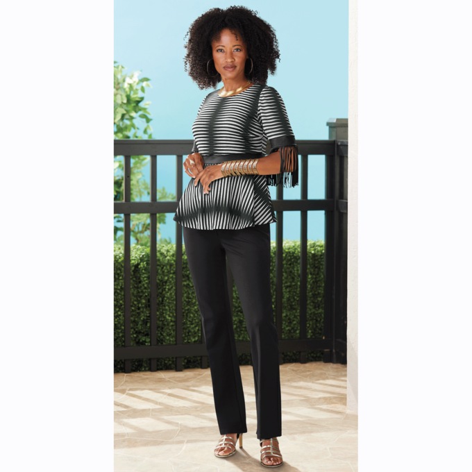 Fancy Fringe Knit Top, , large