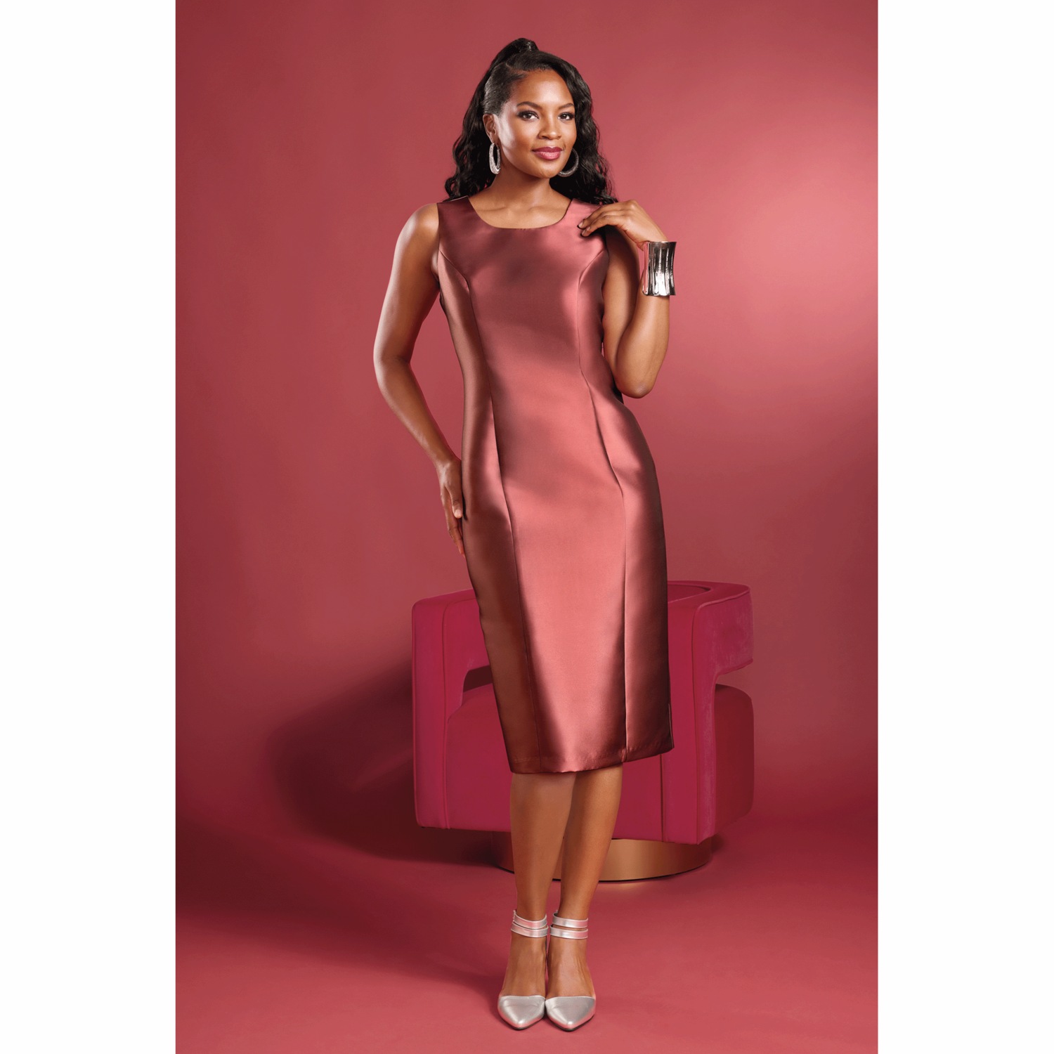 white christmas dresses Burgundy Mother of The Bride Dress with Jacket 2 Pieces A Line V Neck Appliqued Knee Length Mother of The Bride Dresses with Jacket main image 0