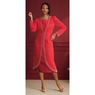 Lelina Pearl Mesh Jacket Dress, Red, large