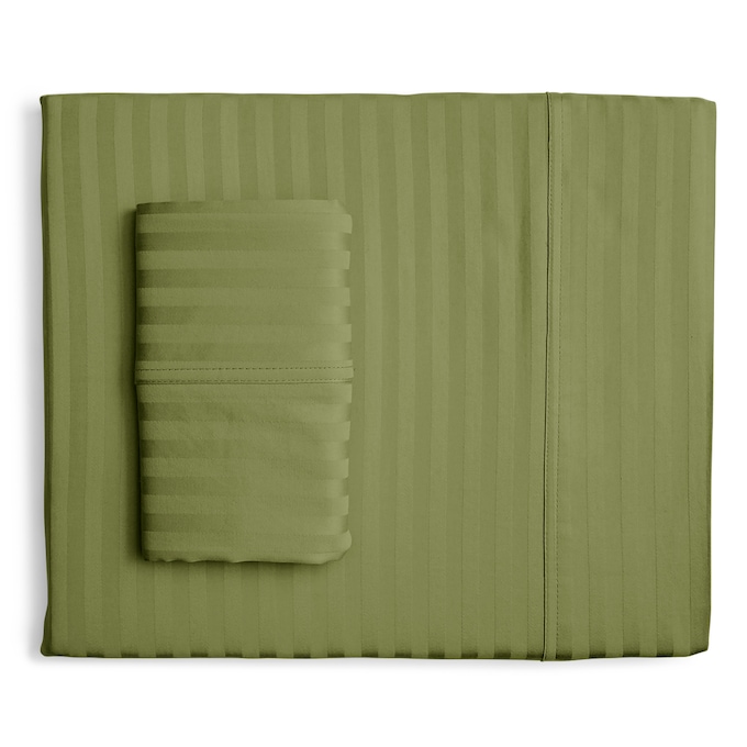 400-Thread Count Egyptian Cotton Sateen Stripe Sheet Set, , large