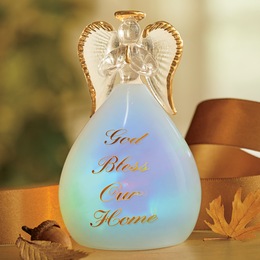 Lighted Glass Bless Our Home Angel, , large
