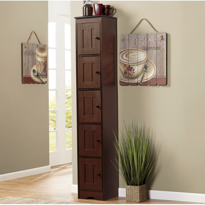 Katie Tall Cabinet with 5 Doors, Black Walnut, large