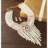 Faux-Pearl/Crystal Goldtone Necklace & Earring Set, , large