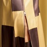 Colorblocked Faux-Leather Maxi Dress, Mocha Brown Gold, large