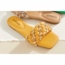 Classique Studded Woven Slide, , large