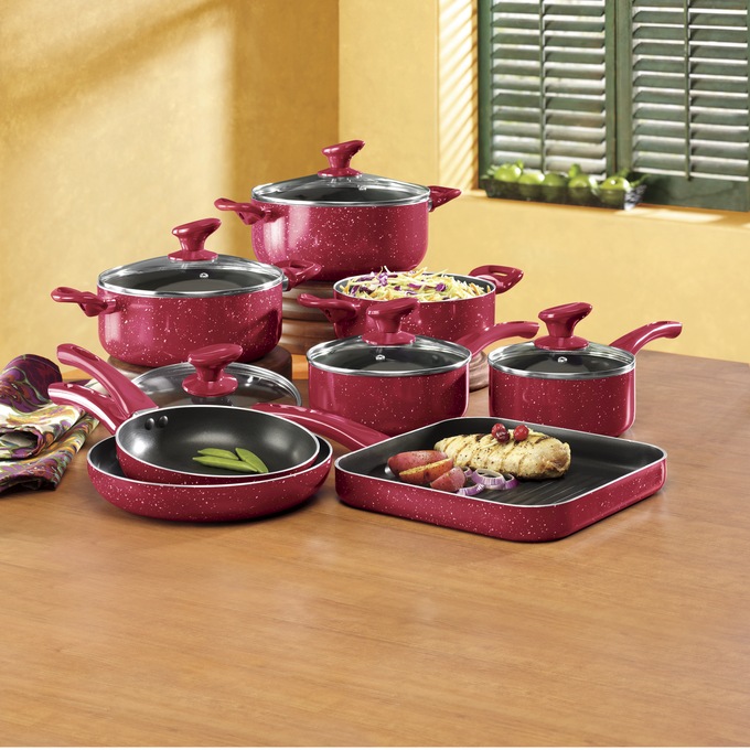 13-Piece Marble Aluminum Cookware, , large