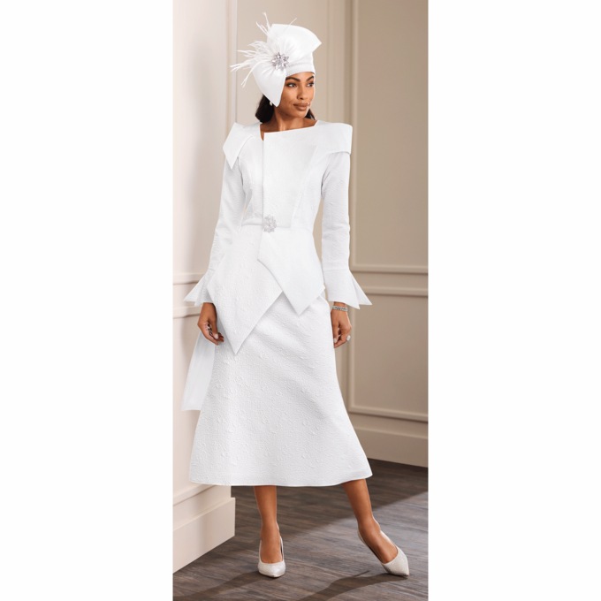 Adanna Skirt Suit, White, large