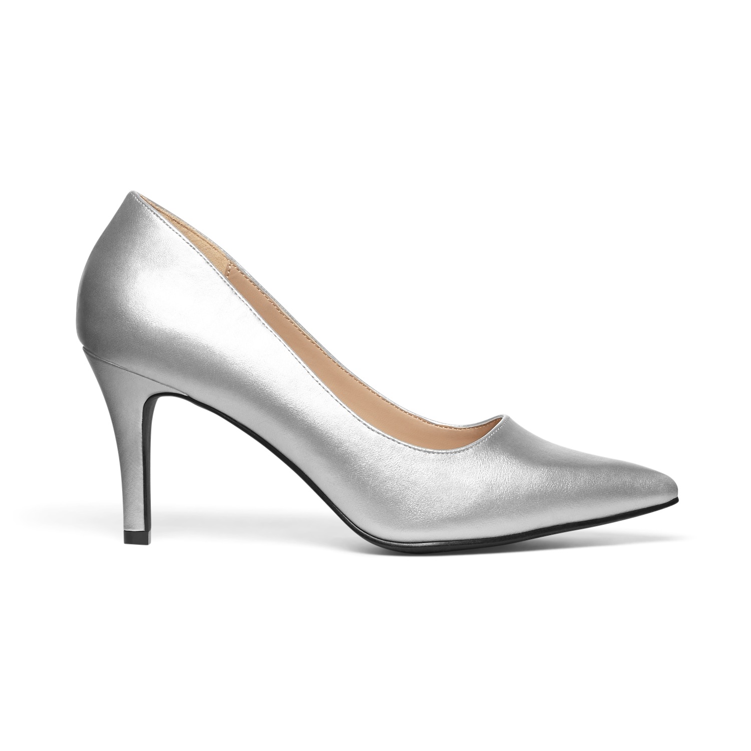 CLASSIQUE Womens White Faux Leather Low-Heel Pumps Shoes 