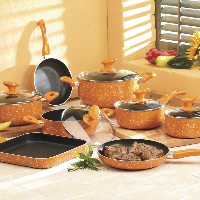 13-Piece Marble Aluminum Cookware, , large