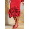 Rosetta Midi Sheath Dress for Women with Rhinestone-Studded Rosette Detail, , large