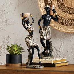 Tribal Couple Figurine Set, , large