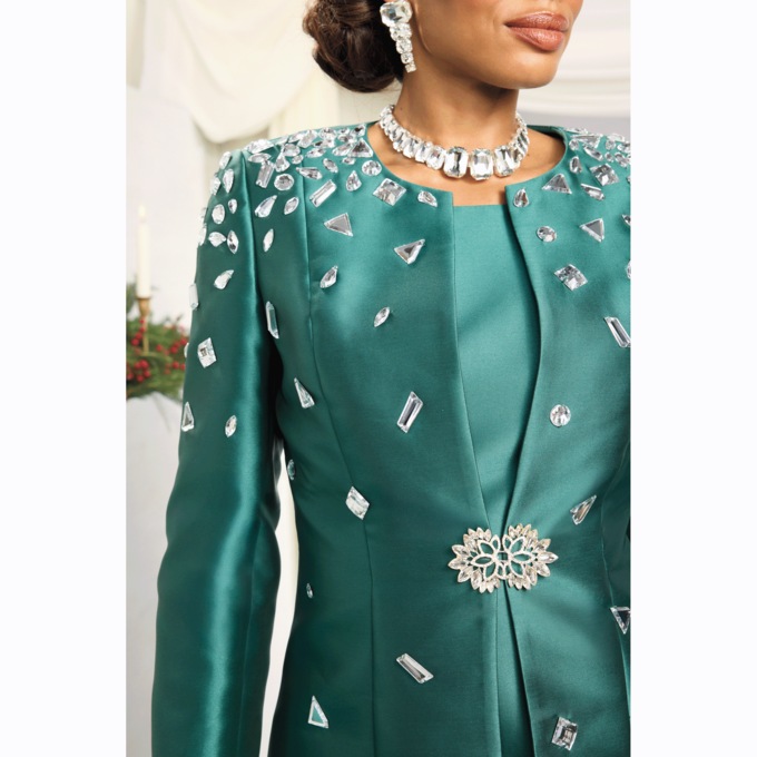 Kamilah Jacket Dress, Lush Green, large