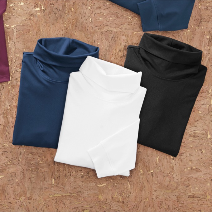 3-Pack Classic Men's Jersey Turtleneck Set, Navy White Black, large