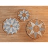 Set Of 3 Woven Textured Wall Art, , large