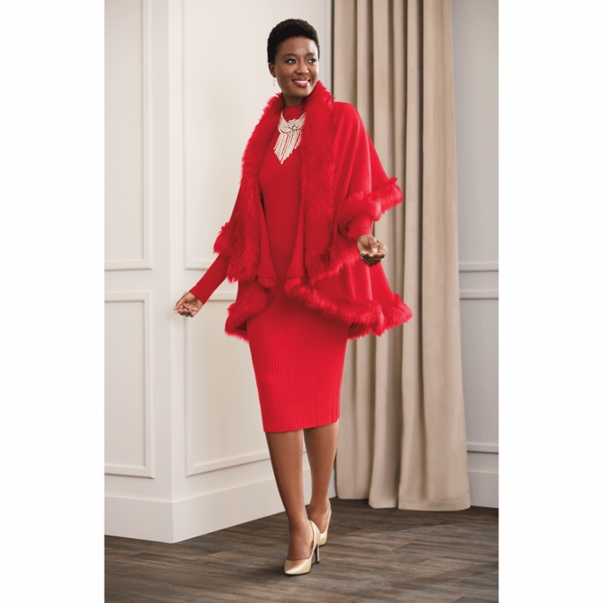 Zelda Knit Cape, , large
