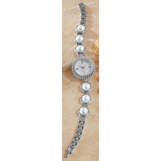 Link/Faux-Pearl Watch, , large