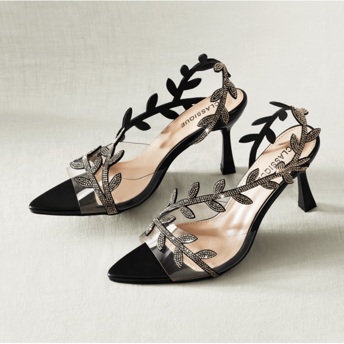Classique Vine Dress Sandal with Rhinestones, , large