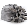 Embellished Satin Flower Turban, Silver, large