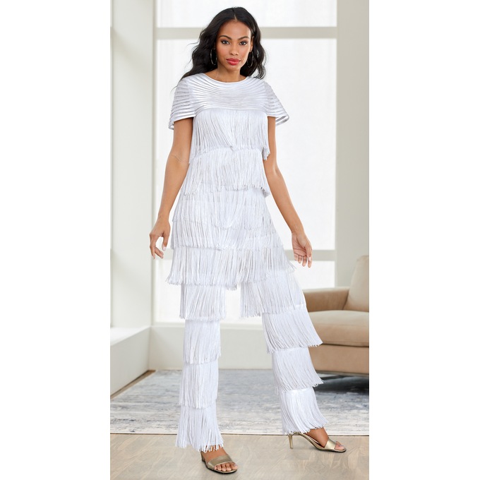 Zazie Fringe Pant Set, , large
