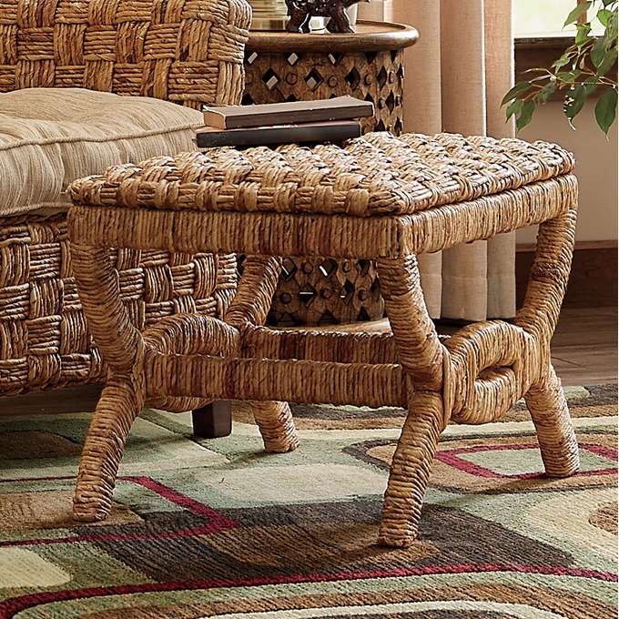 Etta Woven Stool, , large
