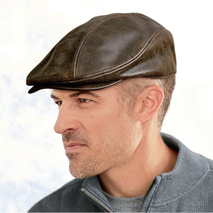 Mens leather 2025 driving hats