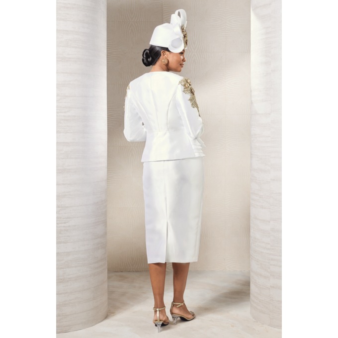 Gisella Skirt Suit, White, large
