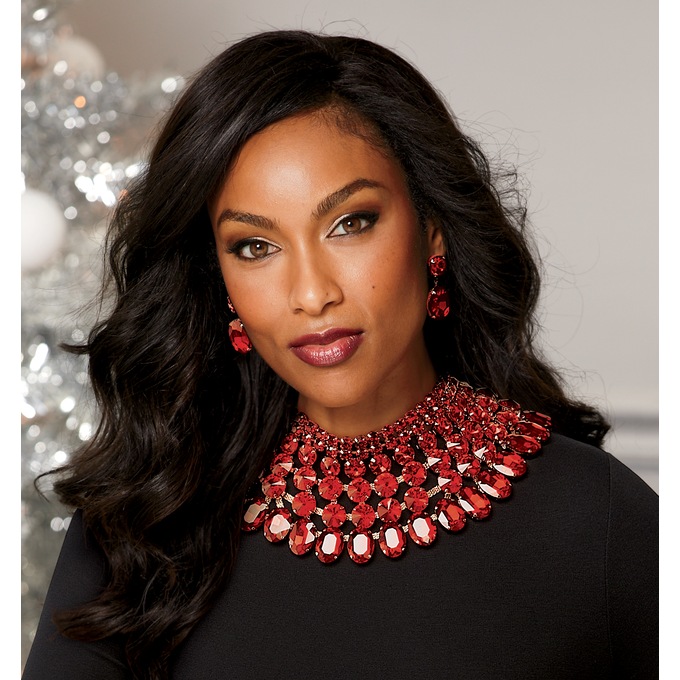 Crystal Bib Necklace and Earring Set ASHRO