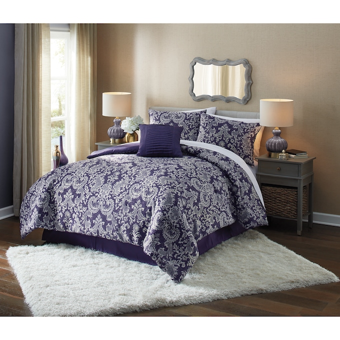 Purple Reign Jacquard Comforter Set, Accent Pillow and Window Treatments, , large