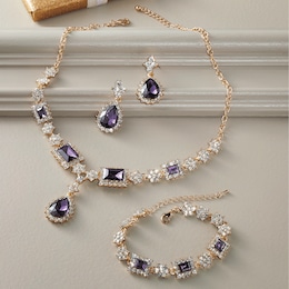3-Piece Pear- and Emerald-Cut Crystal Jewelry Set, , large