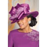 Giselle Hat with Pearls, Rhinestones and Sequins, Regal Purple, large