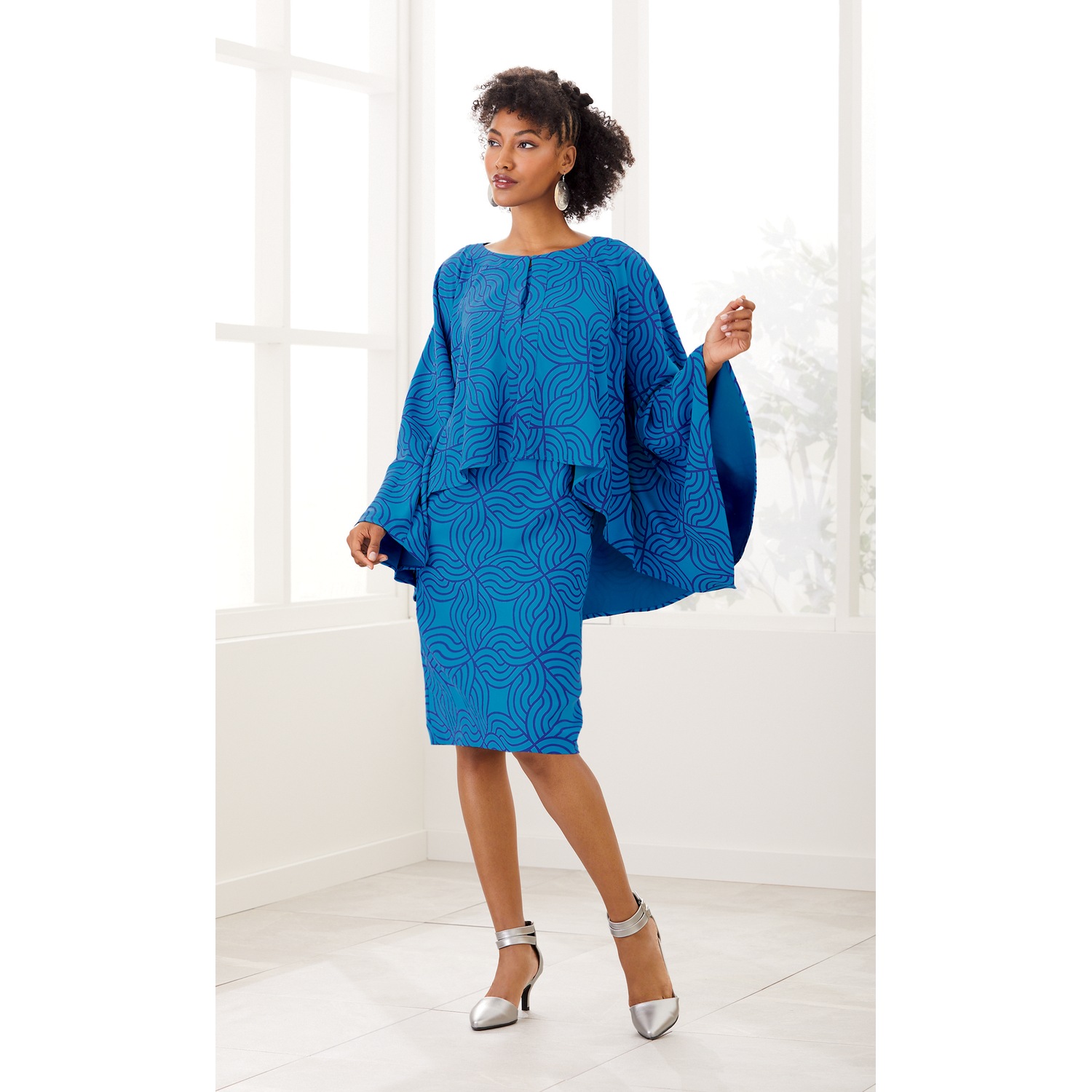 Dress with cape jacket top
