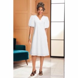 Plus size white dresses store for church