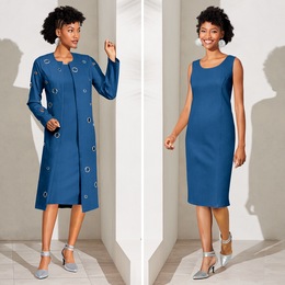 Veena Grommet Jacket Dress, , large
