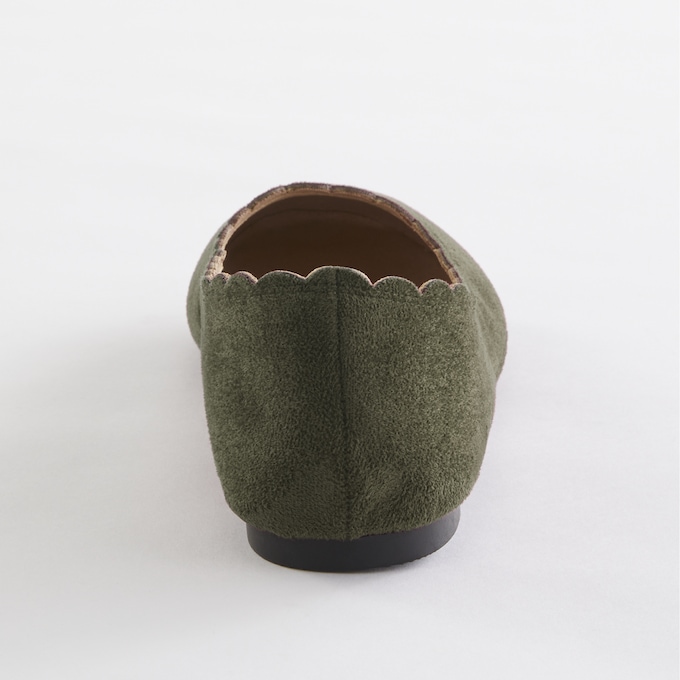 Scalloped Faux-Suede Flat for Women, , large