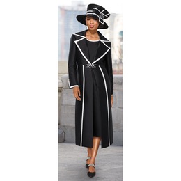 Earlnette Piped Jacket Dress and Hat, , large