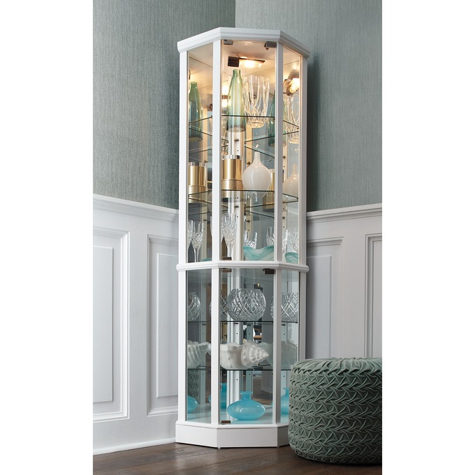 Short lighted shop curio cabinet