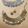 Mesh/Bead/Disc Choker & Earrings Set, , large