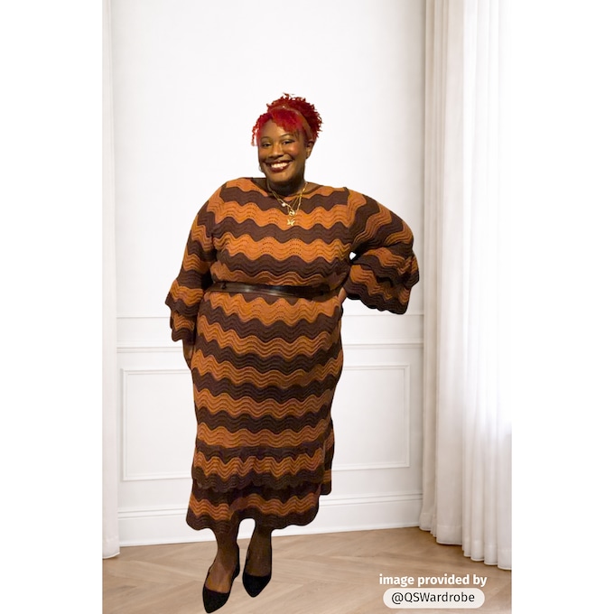 Tanika Chevron Sweater Dress, , large